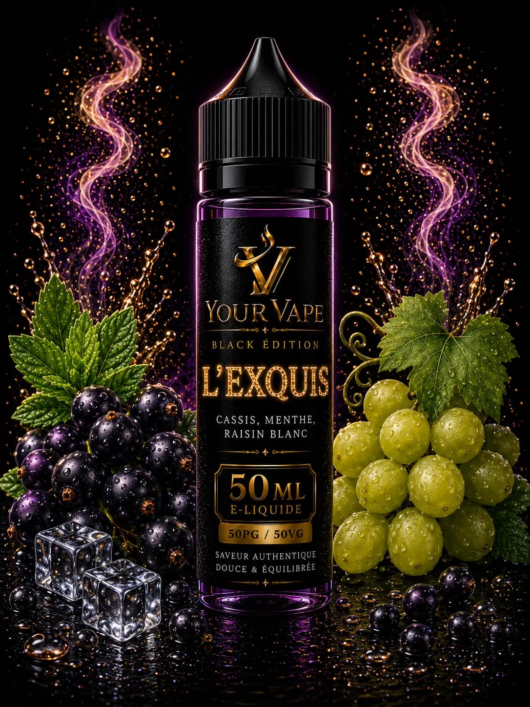 Flacon de e-liquide YourVape Black Édition L'Exquis, 50 ml