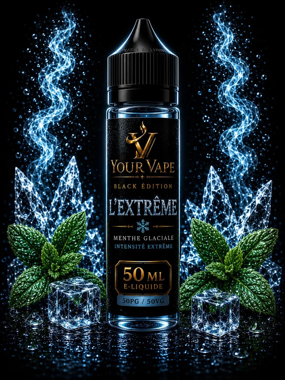 Flacon de e-liquide YourVape Black Édition L'Extrême, 50 ml