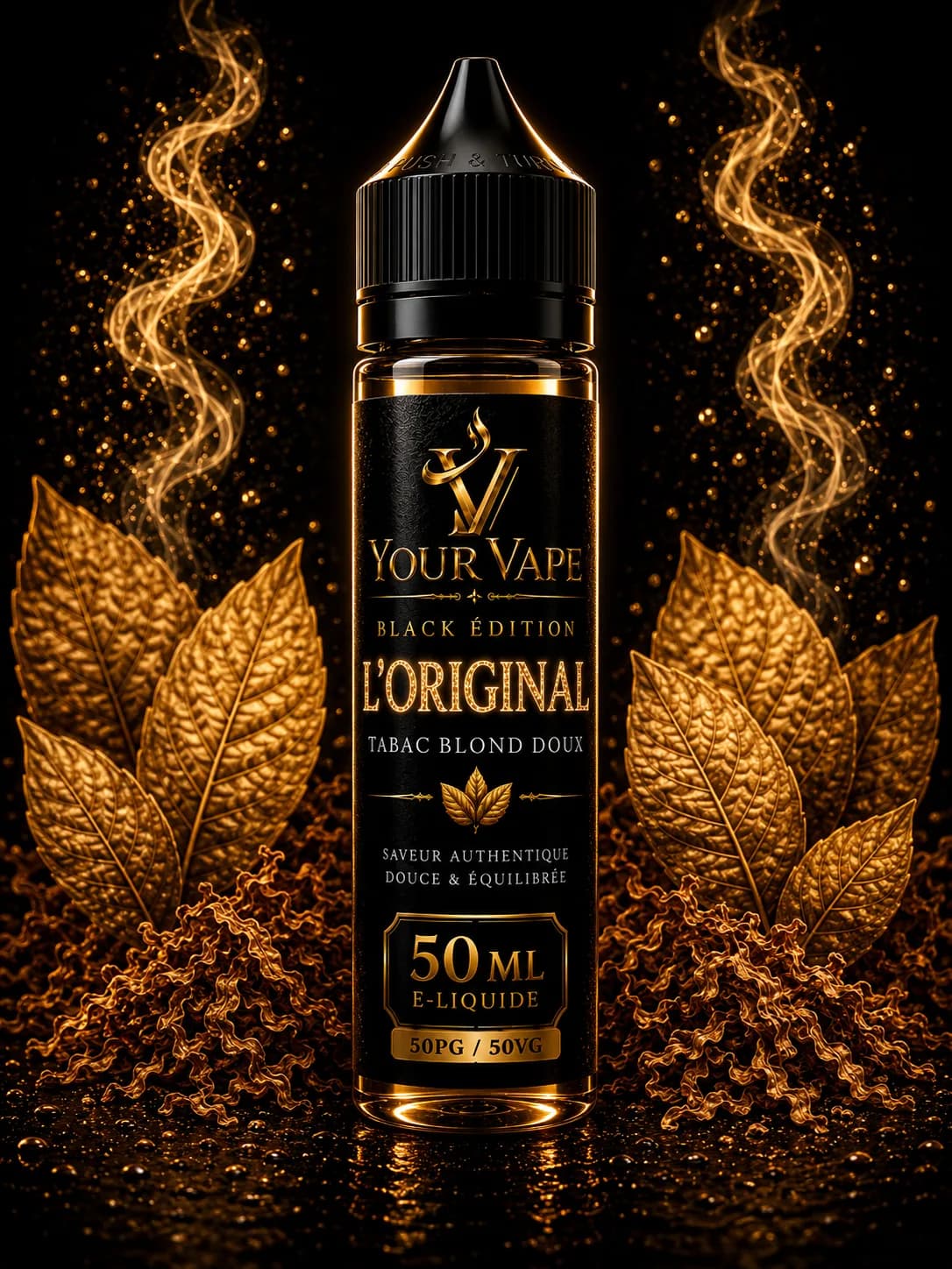 Flacon de e-liquide YourVape Black Édition L'Original, 50 ml