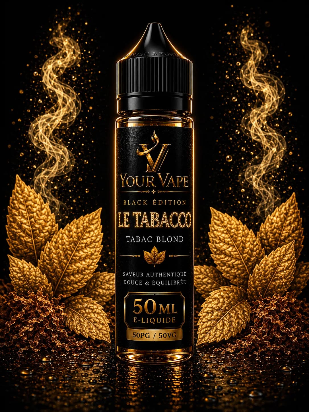 Flacon de e-liquide YourVape Black Édition Le Tabacco, 50 ml